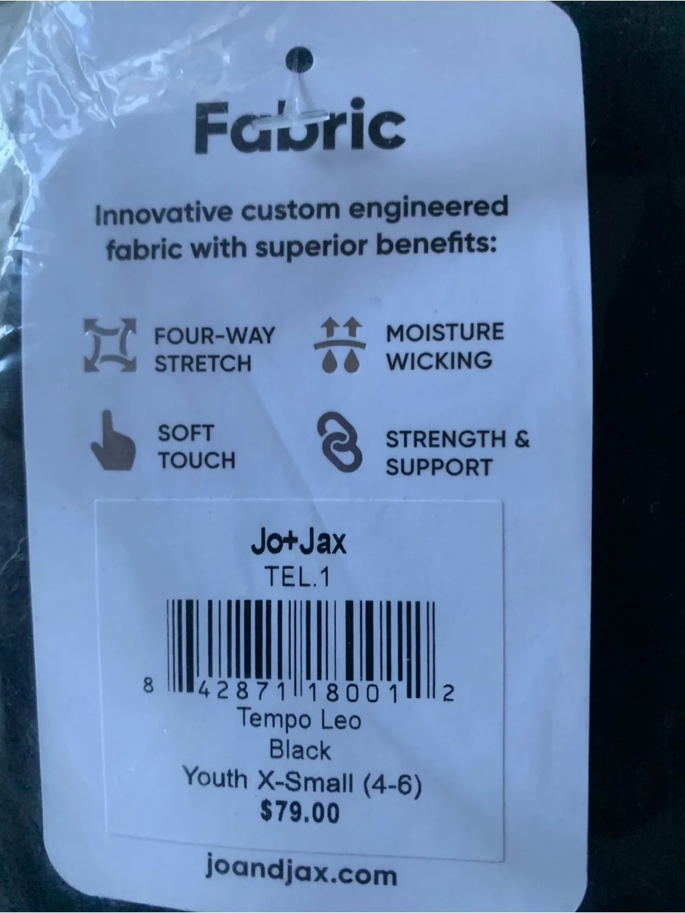 Jo + Jax girls black leotard size youth X-small NWT